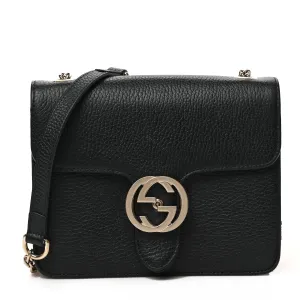 Gucci GG Dollar Interlocking Marmont Leather Black Silver Shoulder Bag Purse New