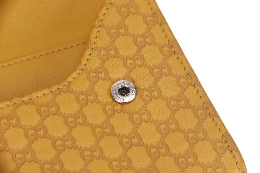 GUCCI GUCCISSIMA TRAVEL CASE (309651) MUSTARD YELLOW AND ORANGE INSERT CALFSKIN LEATHER SILVER HARDWARE WITH BOX
