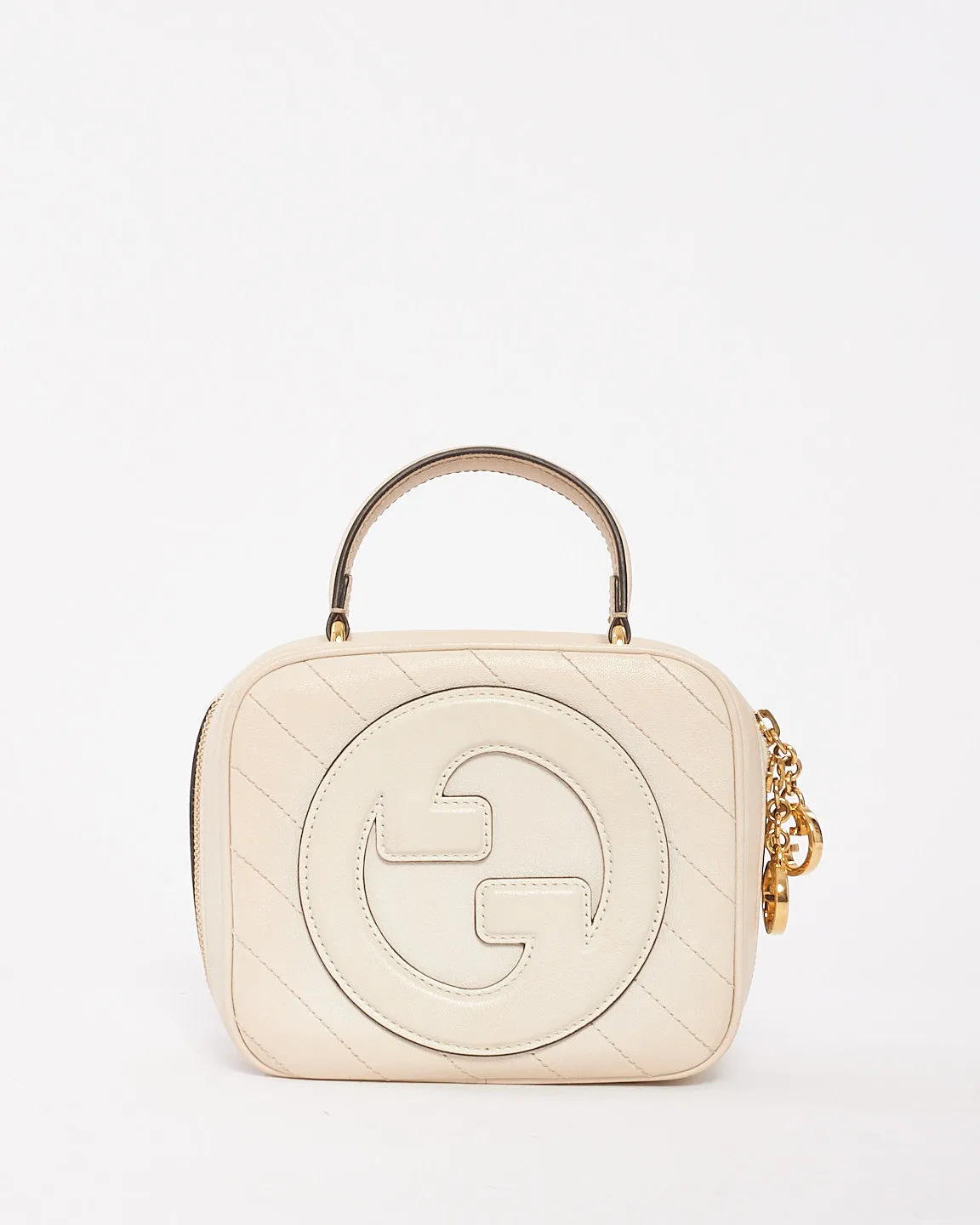Gucci Off White Leather Blondie Top Handle Bag