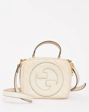 Gucci Off White Leather Blondie Top Handle Bag