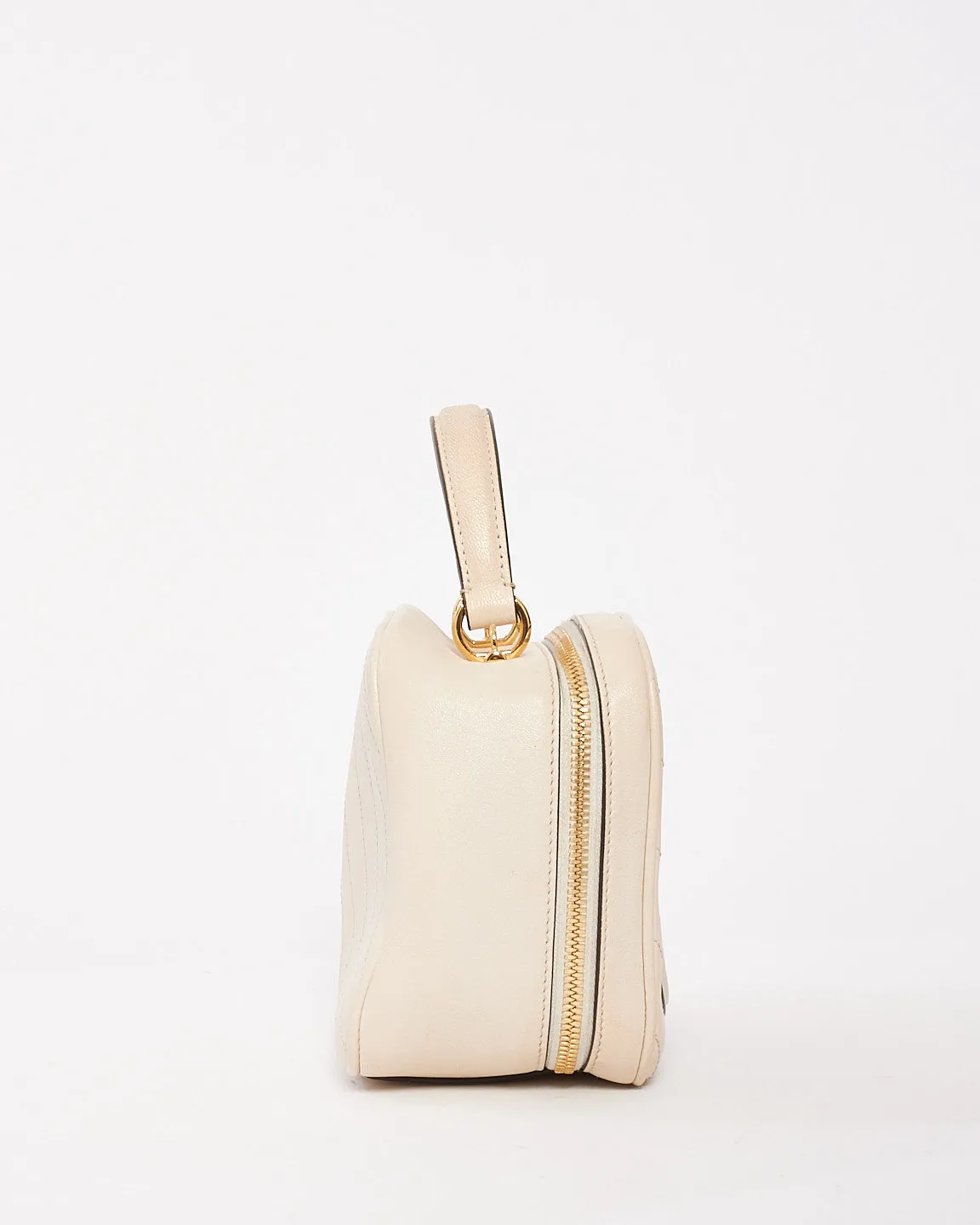 Gucci Off White Leather Blondie Top Handle Bag