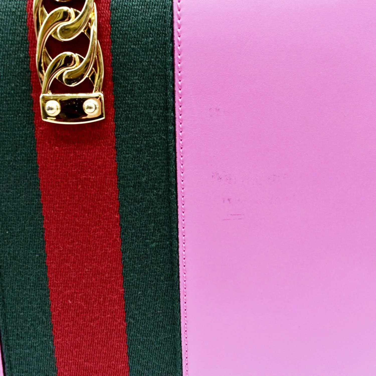 GUCCI Sylvie Medium Web Smooth Leather Top Handle Shoulder Bag Pink 431665