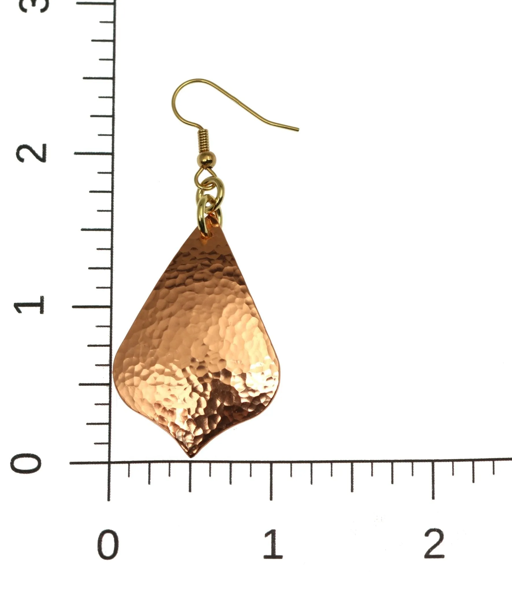 Hammered Copper Arabesque Drop Earrings
