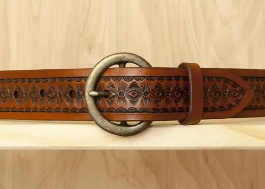 Hand Tooled Leather Belt