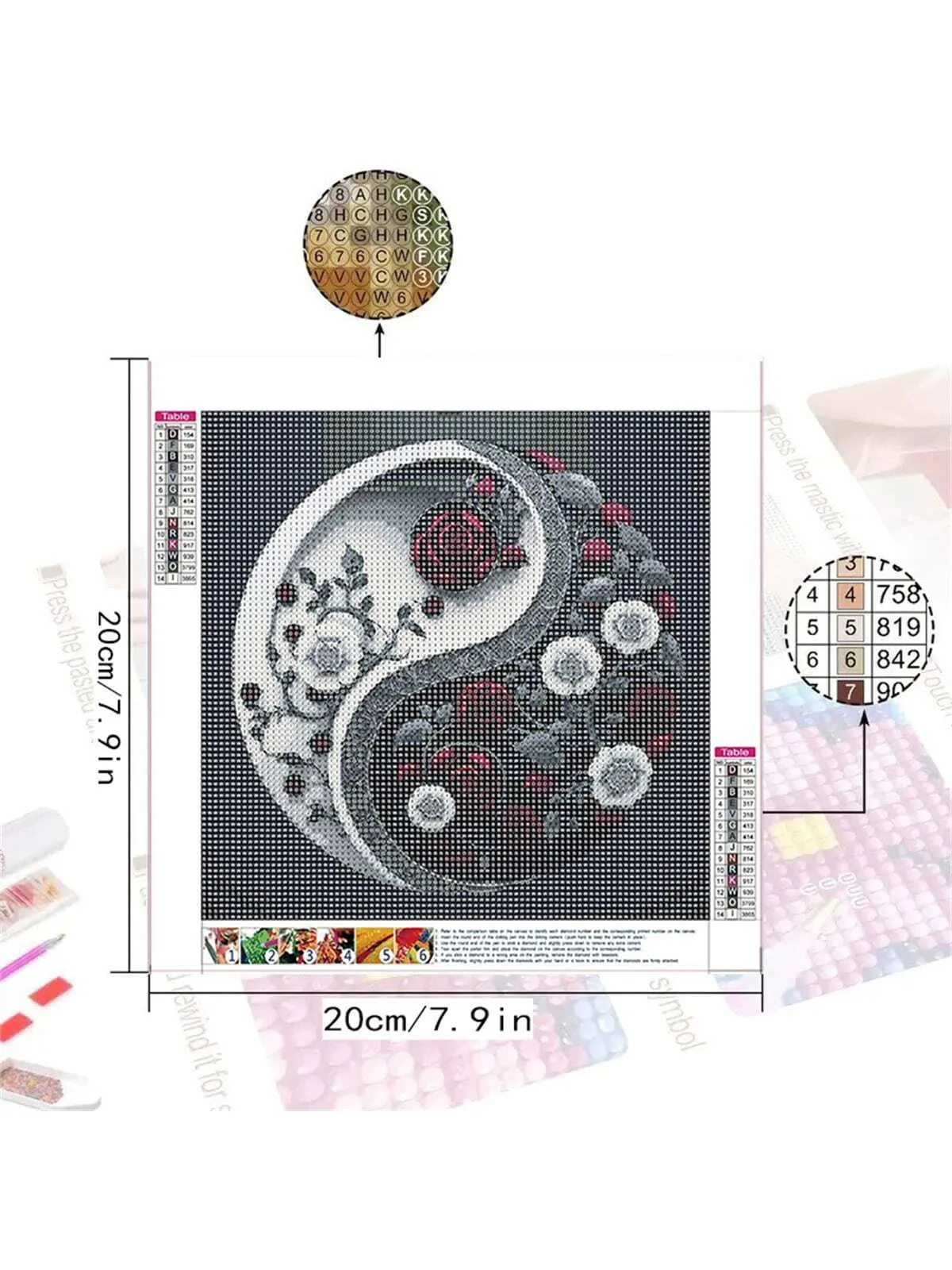 Handmade Custom Art 5d Full Drill Art as the Photo Shows 5D Diamond Painting Paint by Numbers DIY Gem Art Craft for Adult Kids 8x8 In approx