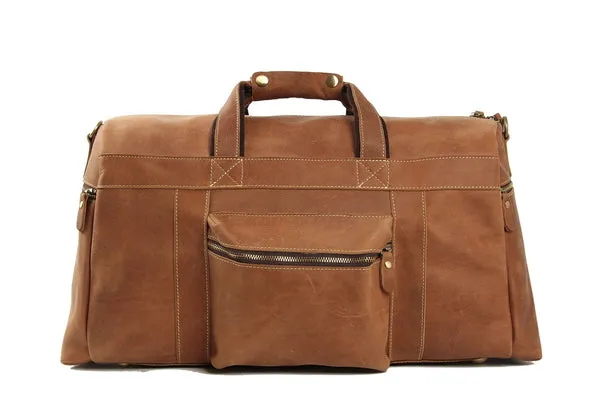 Handmade Full Grain Leather Duffle Bag, Travel Bag, Overnight Bag