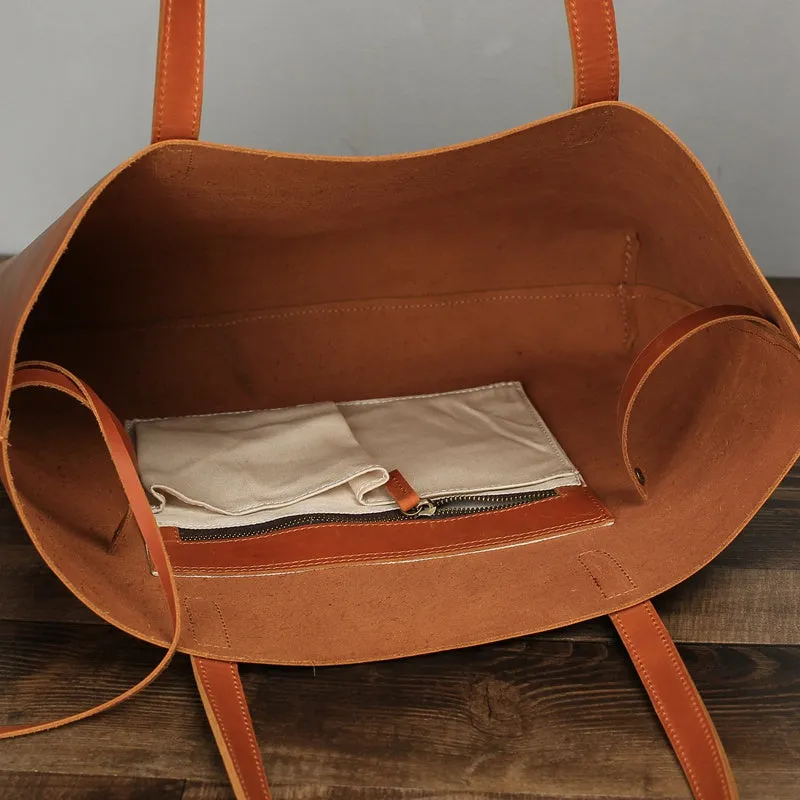 Handmade Women Leather Tote Bag, Vintage Shoulder Bag, Shopper Bag