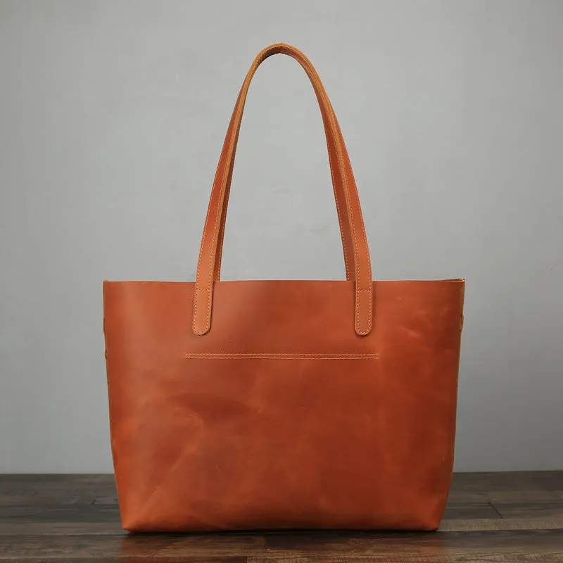 Handmade Women Leather Tote Bag, Vintage Shoulder Bag, Shopper Bag