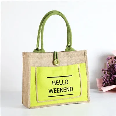 High Quality Women Linen Luxury Tote Large Bag
