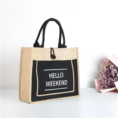 High Quality Women Linen Luxury Tote Large Bag