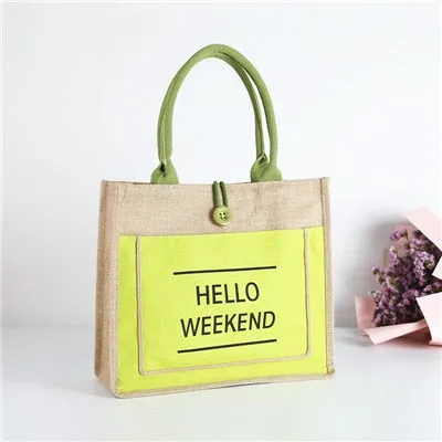 High Quality Women Linen Luxury Tote Large Bag