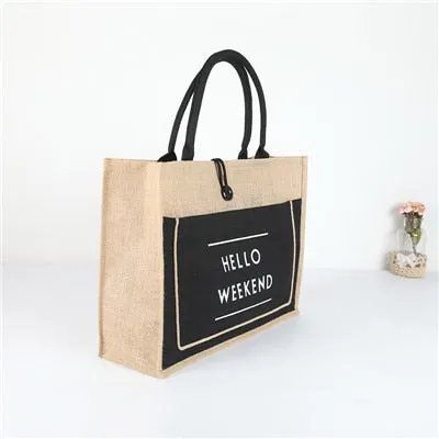 High Quality Women Linen Luxury Tote Large Bag