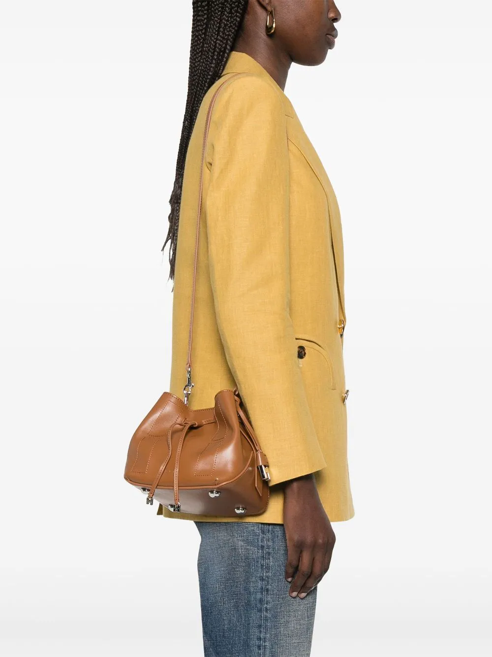 Hogan hocket mini leather hobo bag