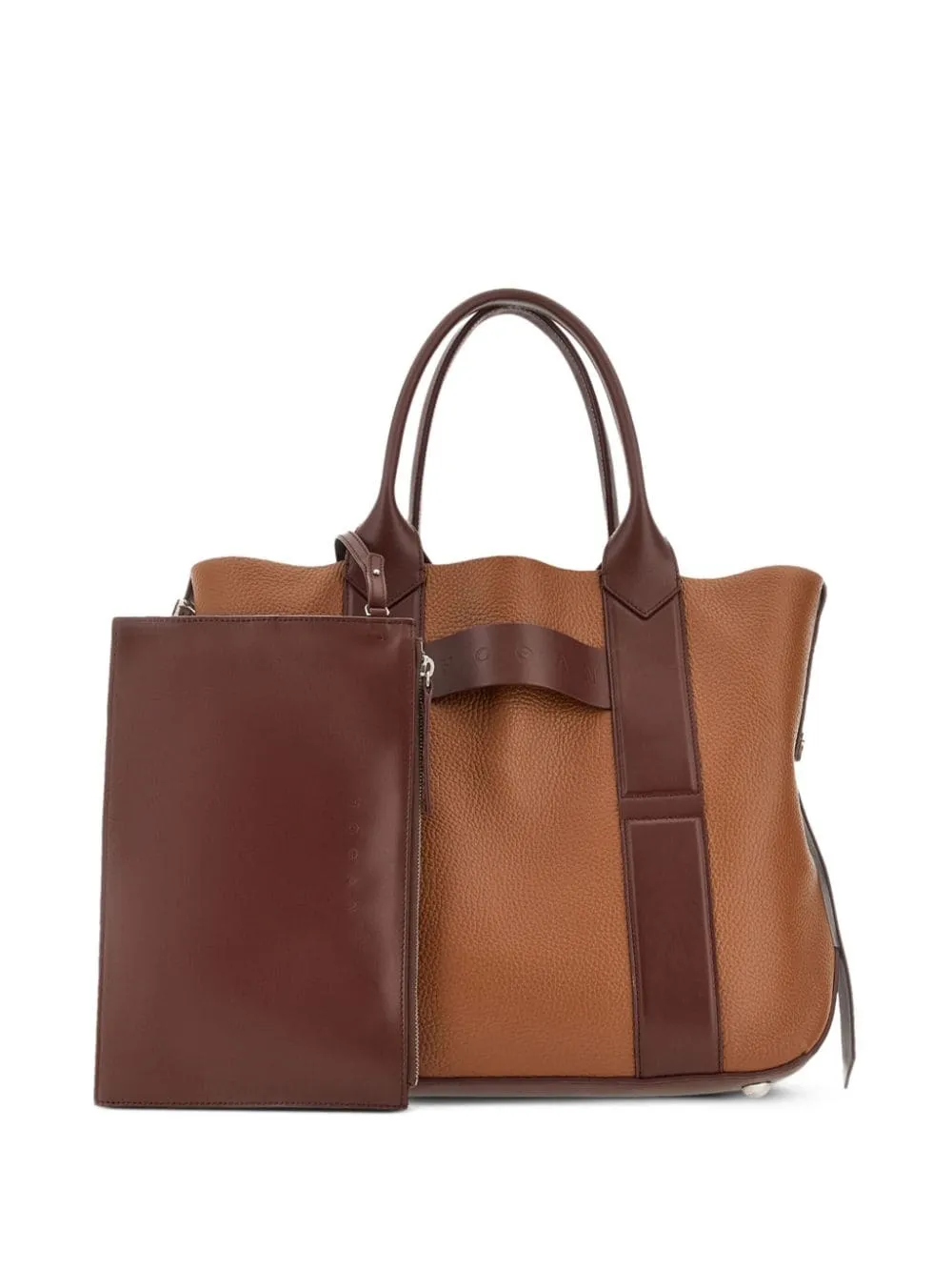Hogan script medium leather handbag