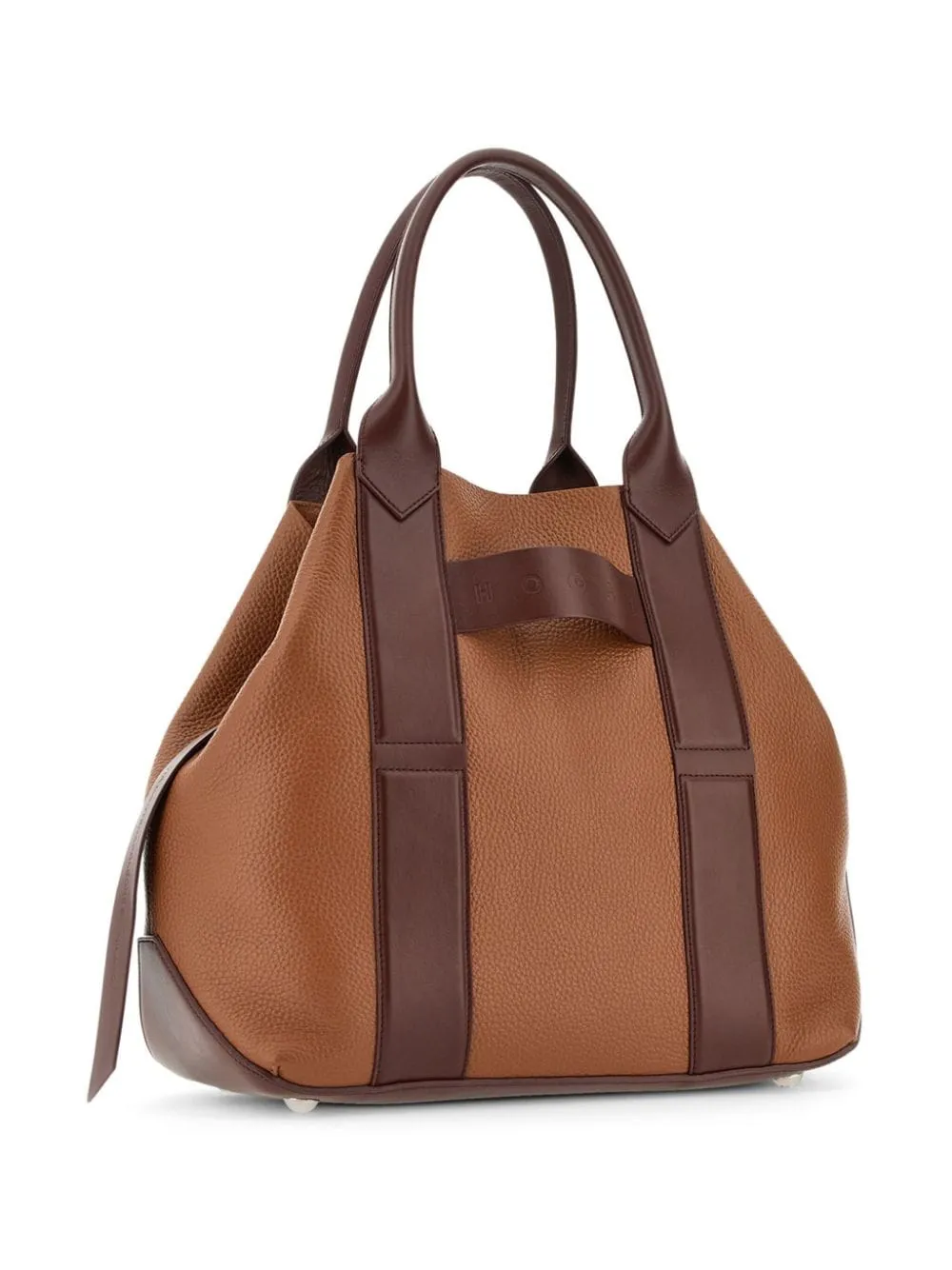 Hogan script medium leather handbag