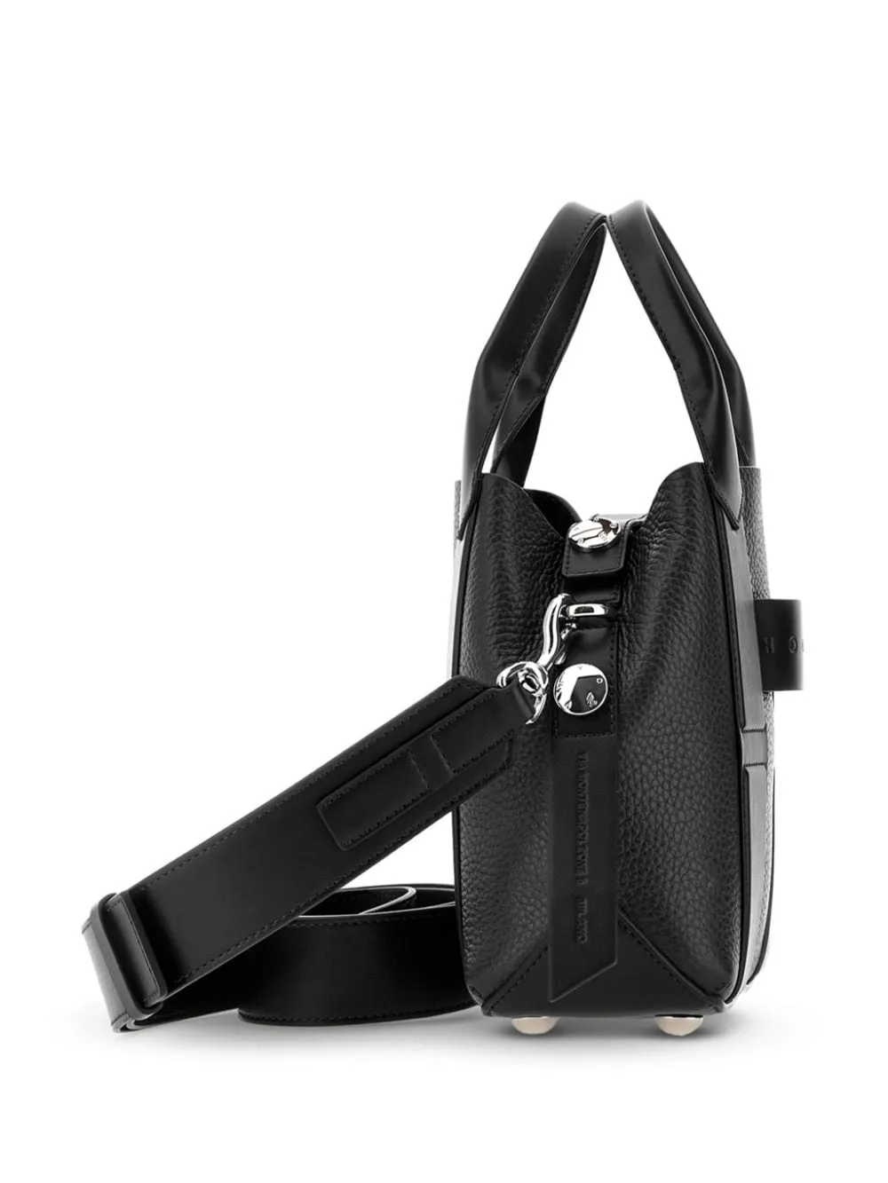 Hogan script small leather tote bag
