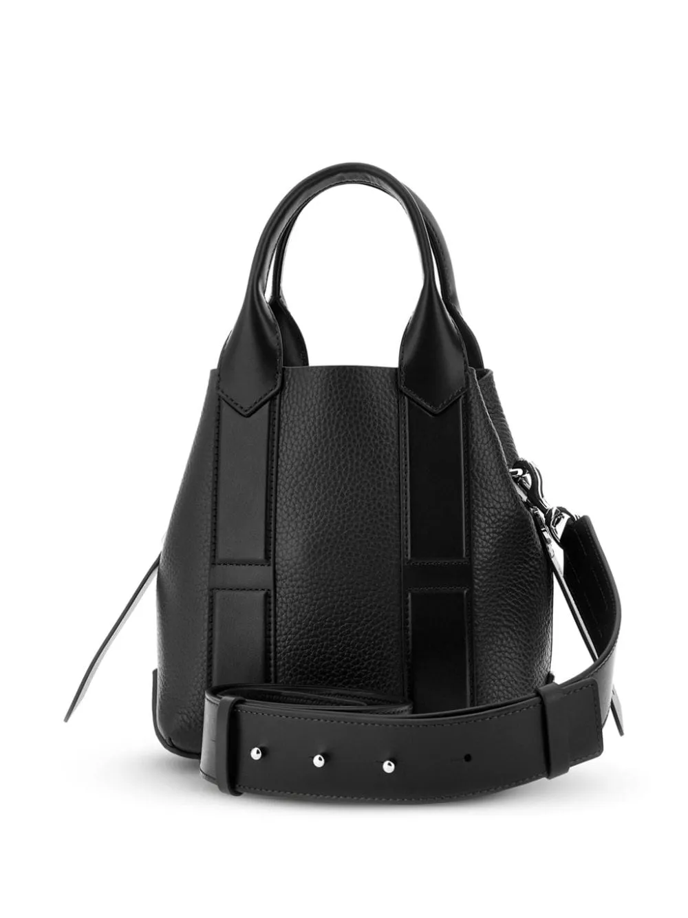 Hogan script small leather tote bag