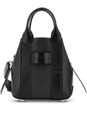 Hogan script small leather tote bag