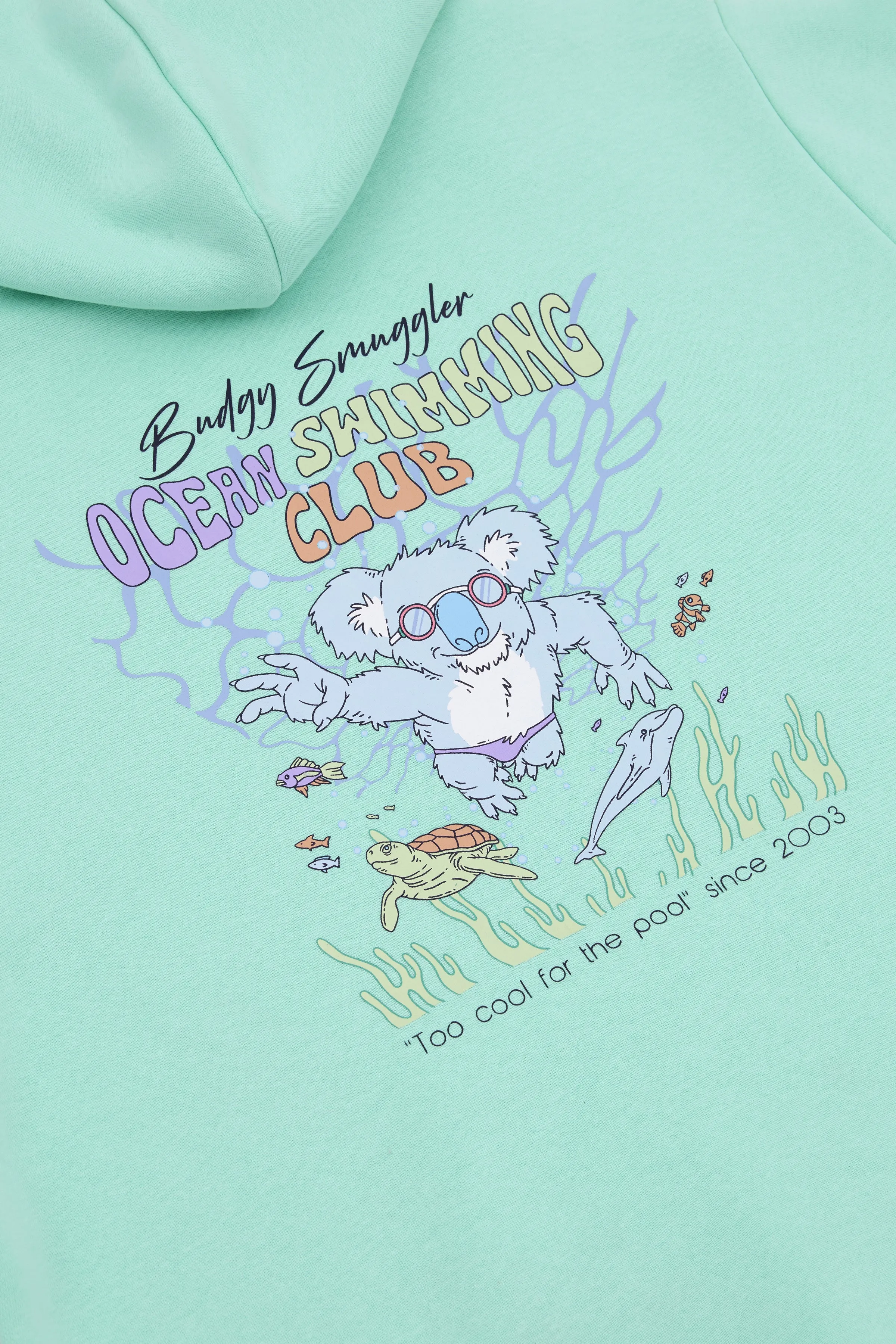 Hoodie in Teal Ocean Swim Club