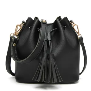Huasign PU Leather Tassel Shoulder bag Cheap Crossbody bags Organizer Small Cute Bucket Bag Lady Messenger Women Feminina Bags