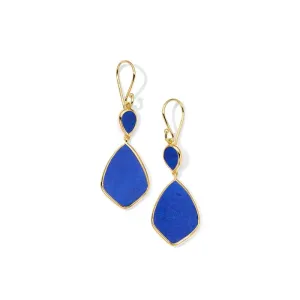 Ippolita Polished Rock Candy Lapis Lazuli Small Snowman Earrings in 18K Yellow Gold