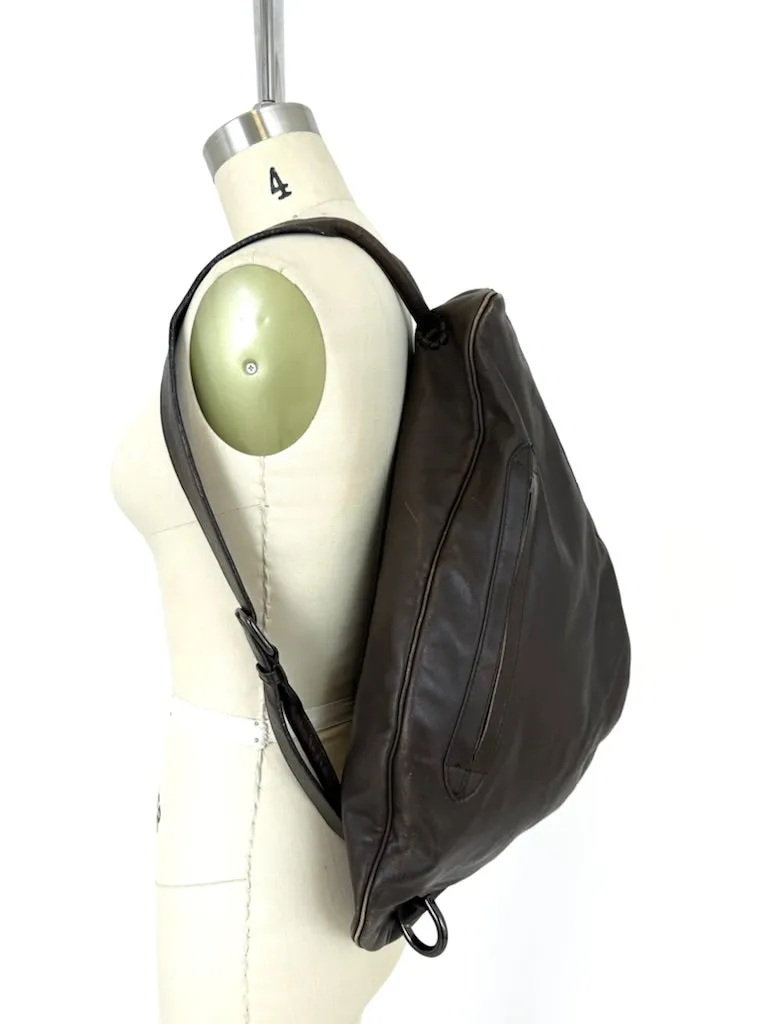Issey Miyake Leather Pyramid Backpack