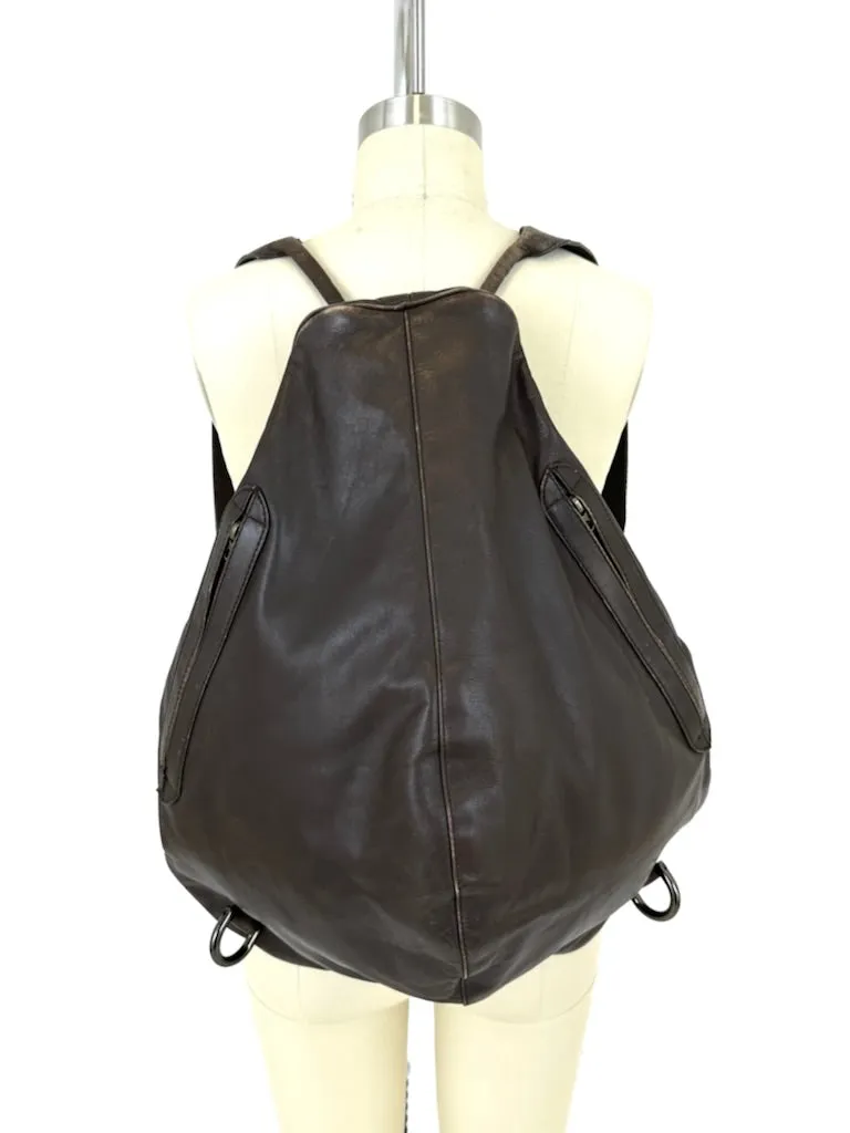 Issey Miyake Leather Pyramid Backpack