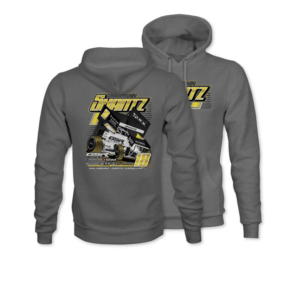 Josh Shantz Gunmetal 2025 Sprint Car Hoodie