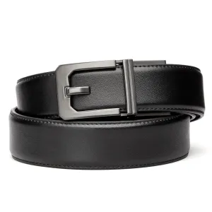 KORE Essentials Leather 1.5" Gun Belt Black with X3 Gunmetal Buckle