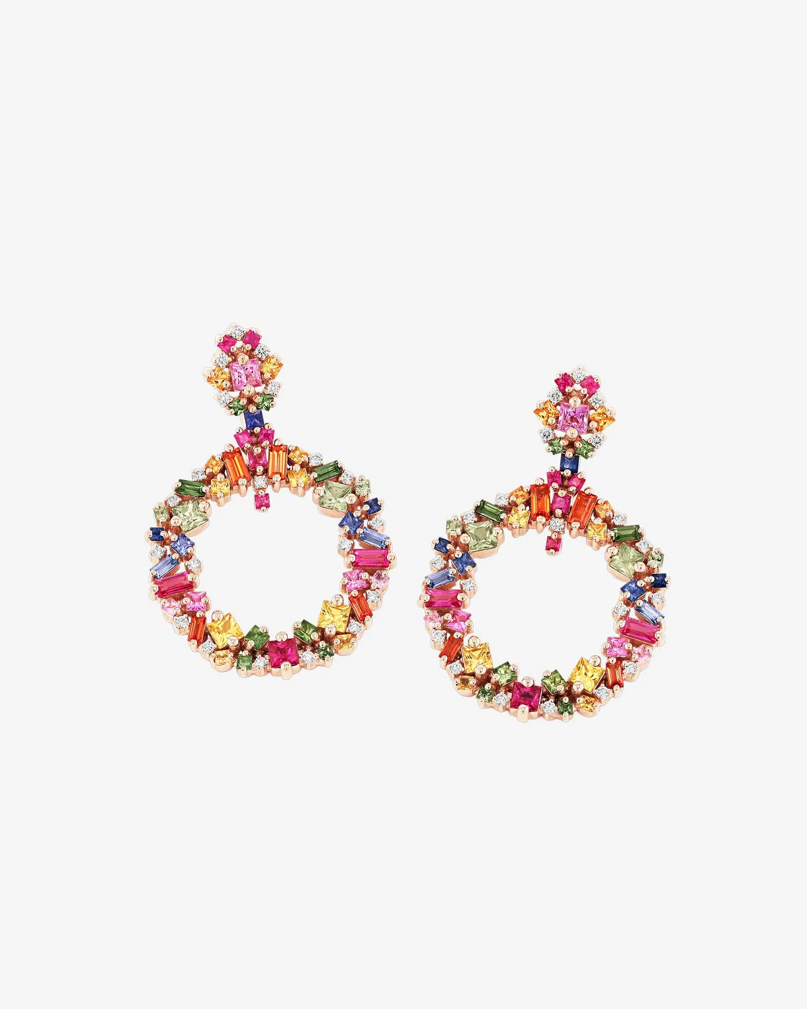 La Fantaisie Eclipse Rainbow Sapphire Drop Earrings