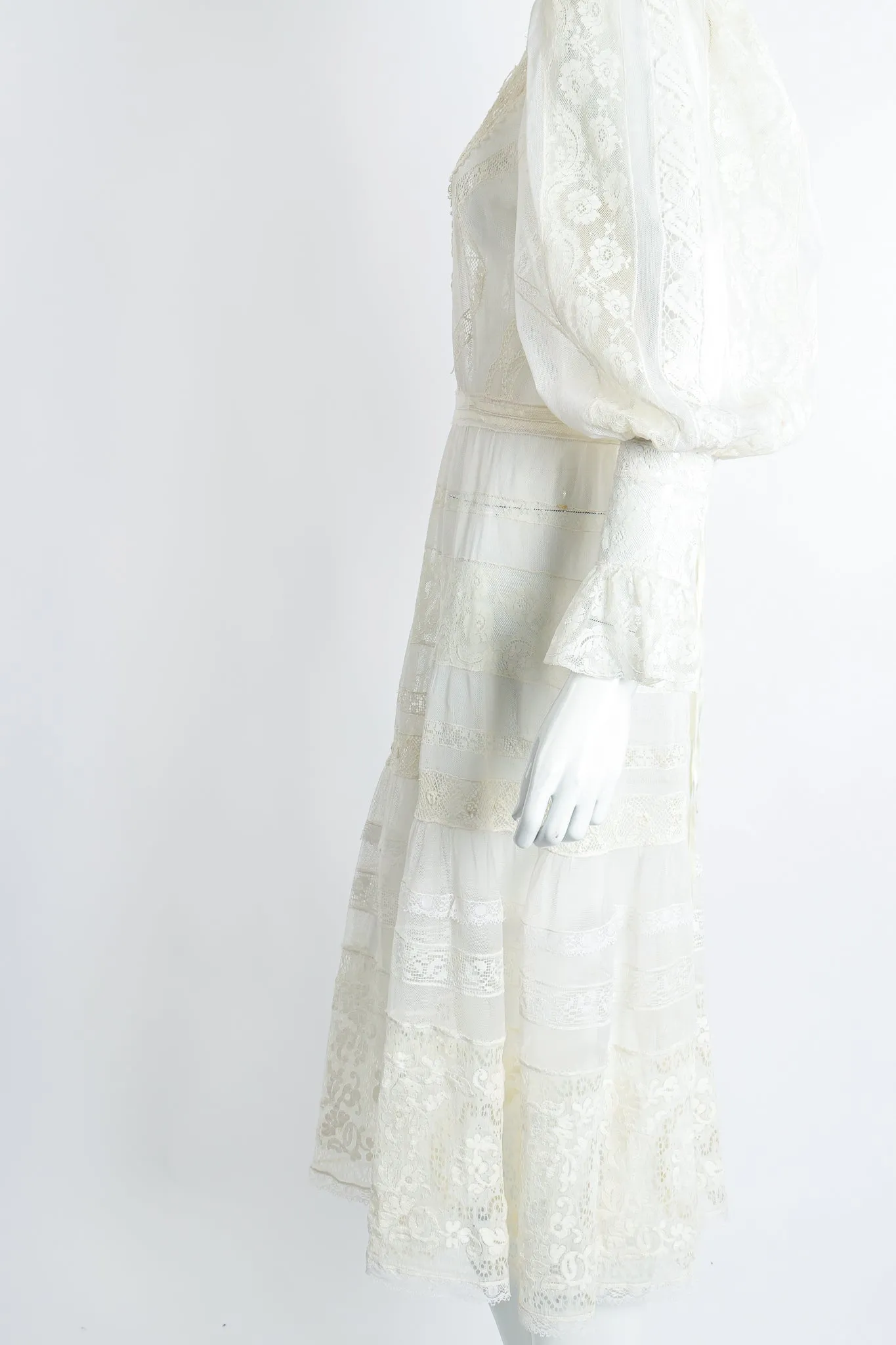 Lace Balloon Sleeve Dress