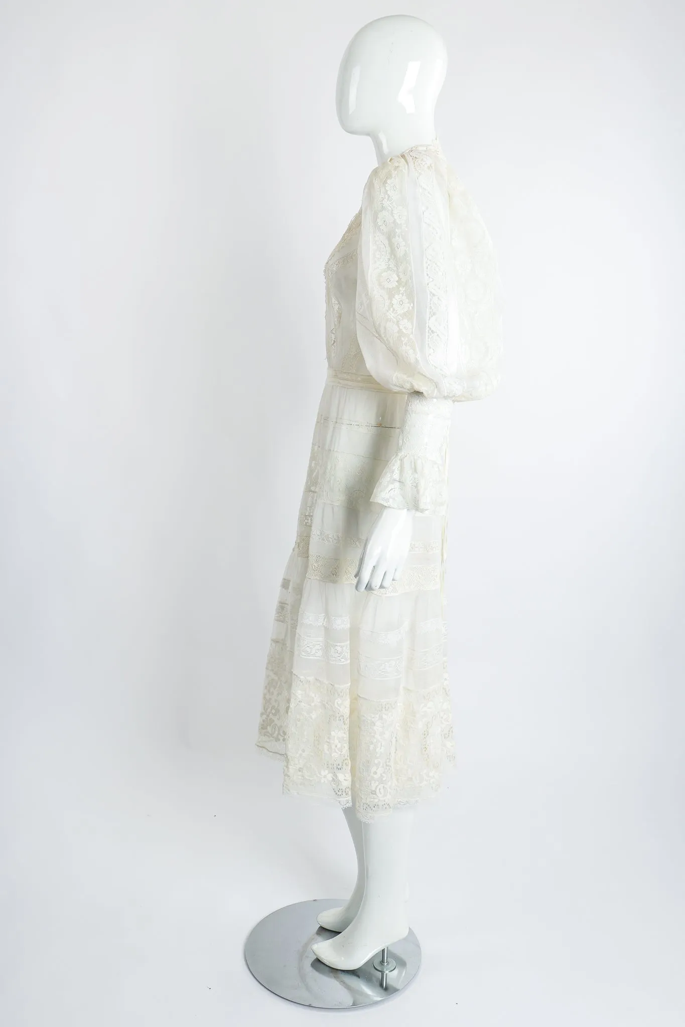 Lace Balloon Sleeve Dress