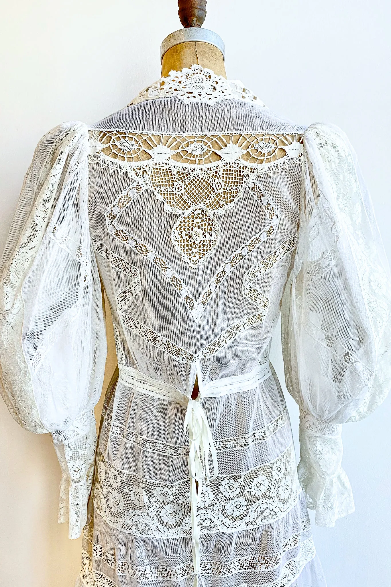 Lace Balloon Sleeve Dress
