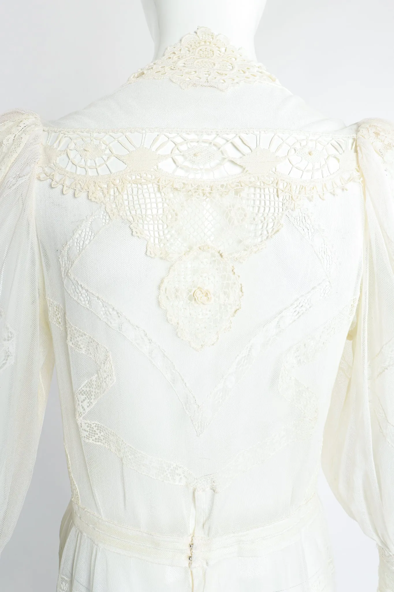 Lace Balloon Sleeve Dress