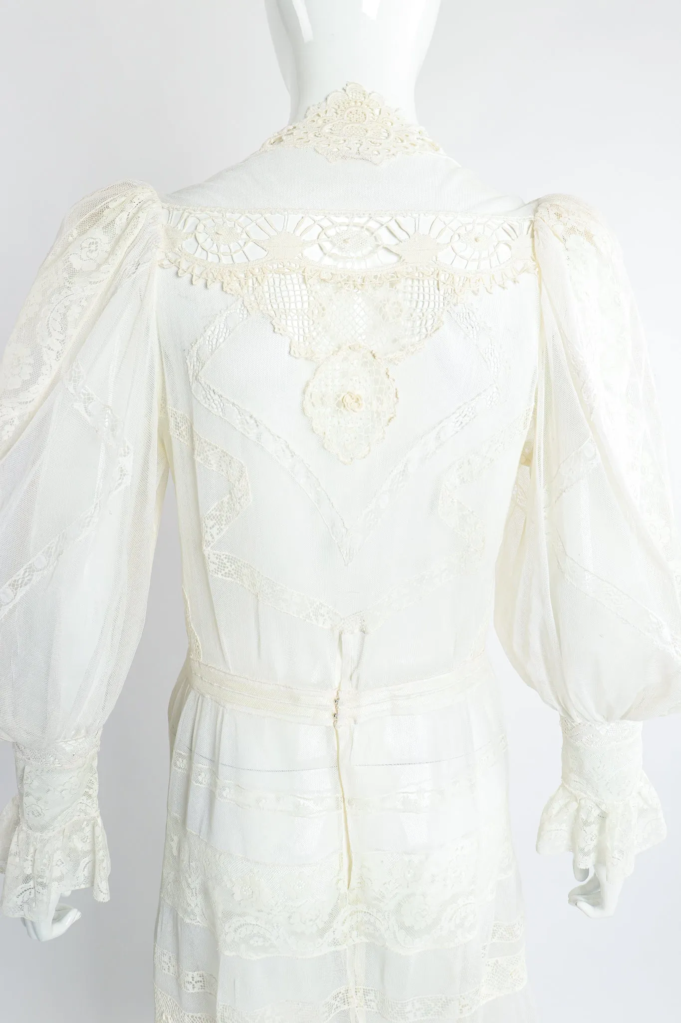 Lace Balloon Sleeve Dress