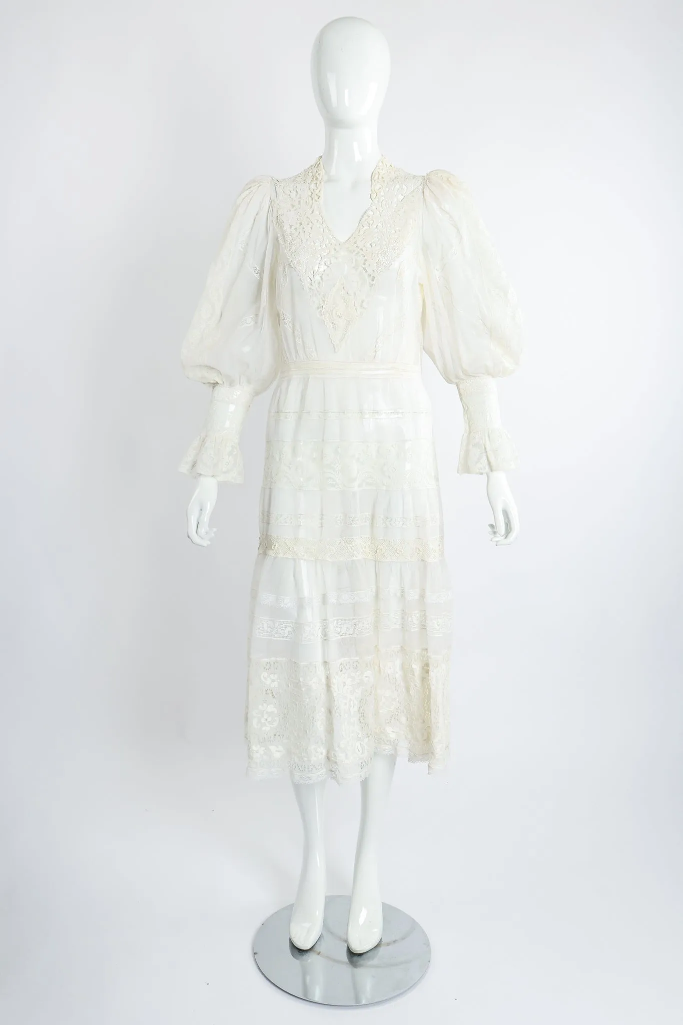 Lace Balloon Sleeve Dress