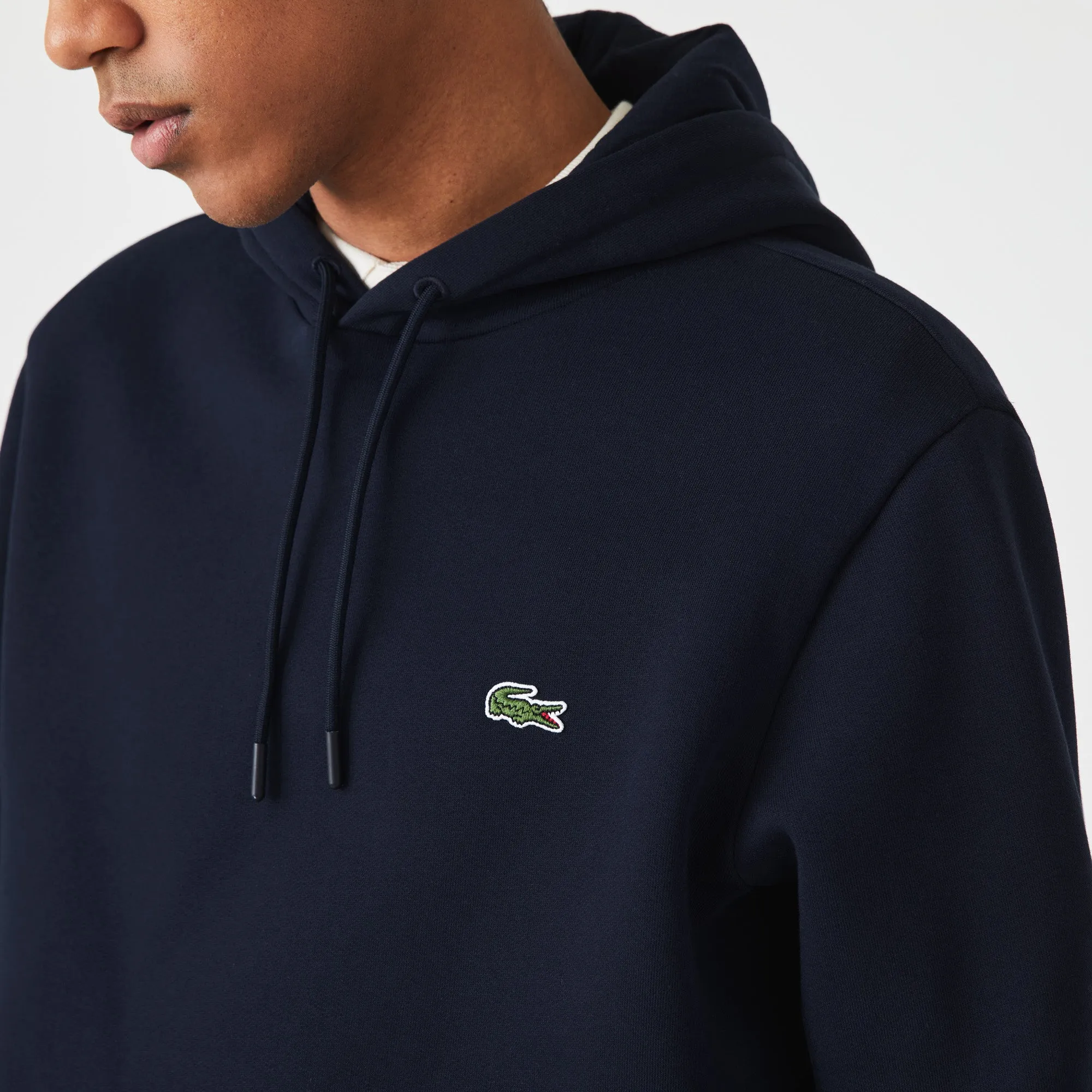 Lacoste SH2485 Printed Bands Tape Hoodie 166 Navy