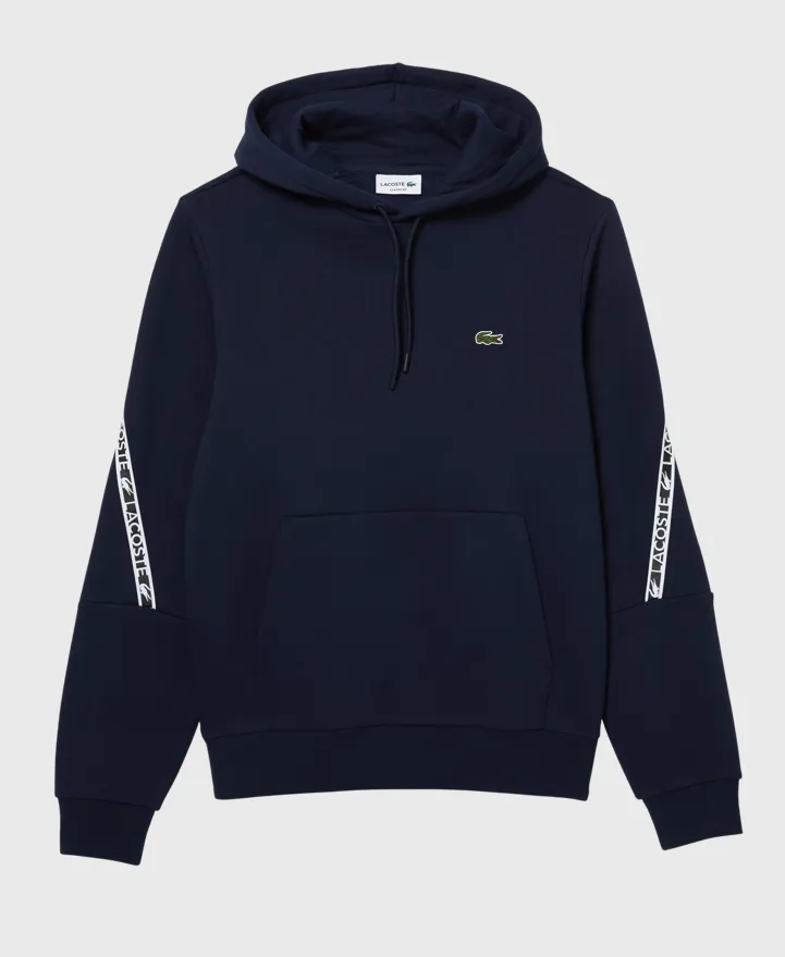 Lacoste SH2485 Printed Bands Tape Hoodie 166 Navy
