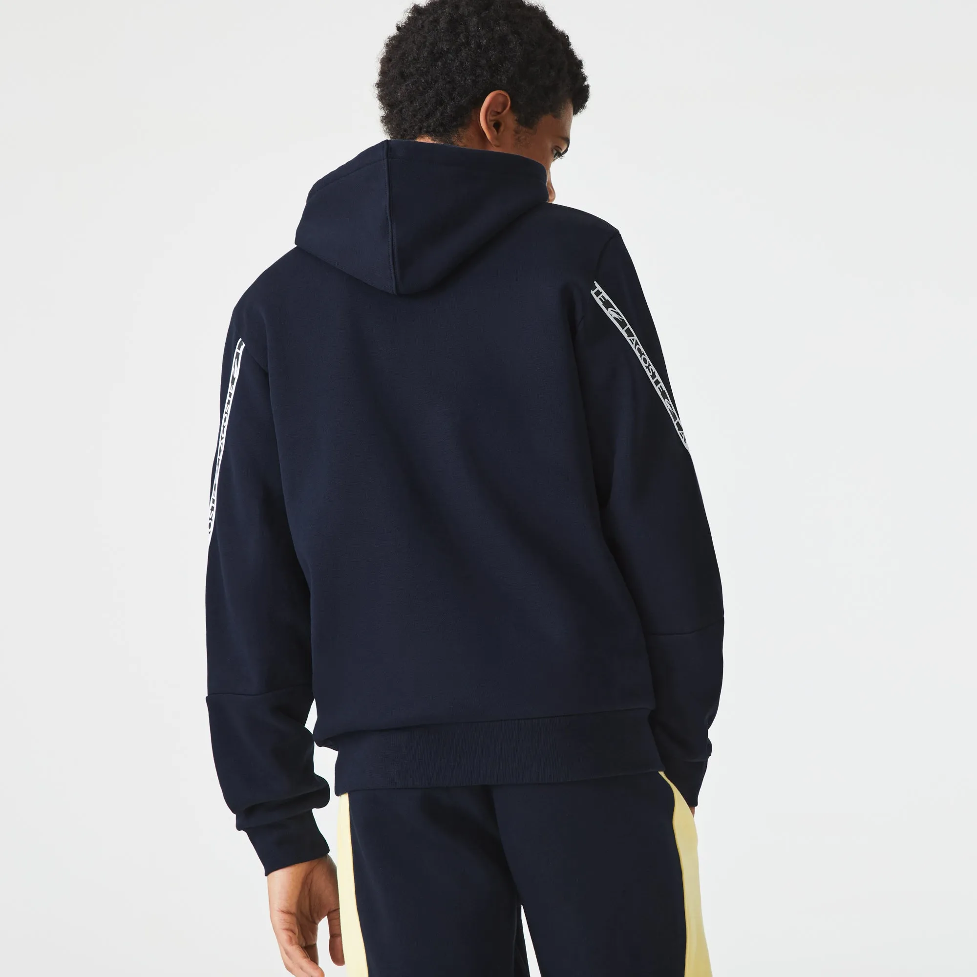 Lacoste SH2485 Printed Bands Tape Hoodie 166 Navy