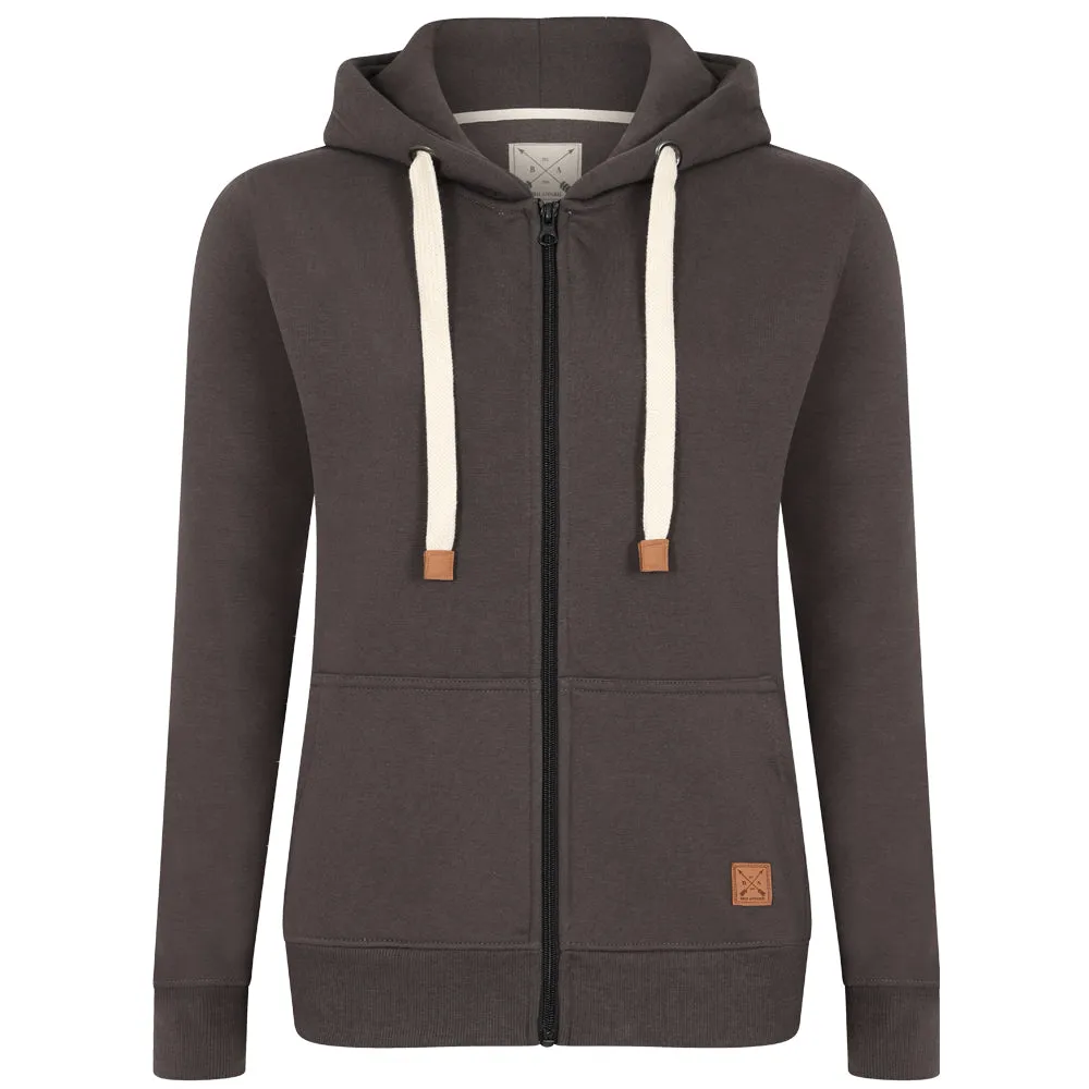 Ladies Fleece Lined Full Zip Hoodie - Navy