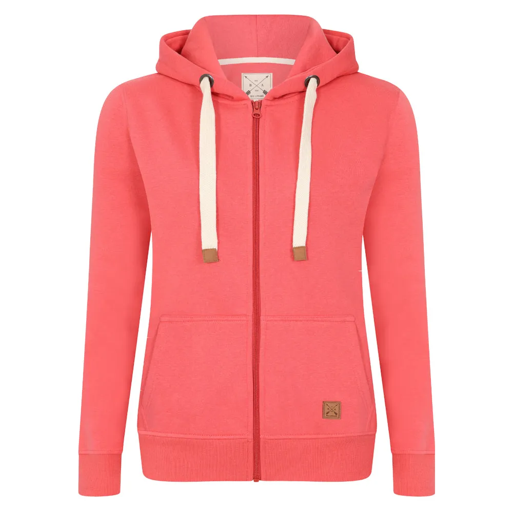 Ladies Fleece Lined Full Zip Hoodie - Navy