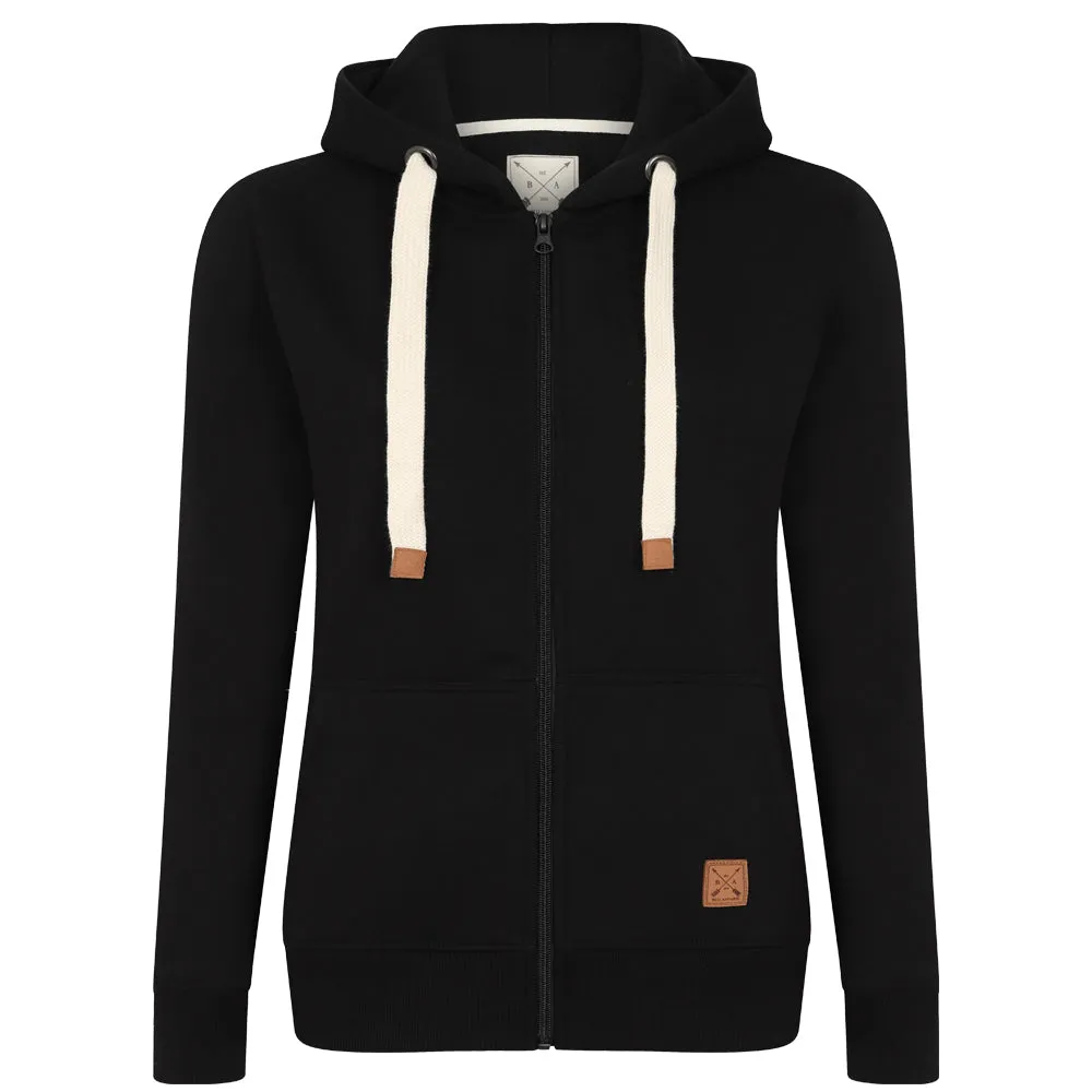 Ladies Fleece Lined Full Zip Hoodie - Navy