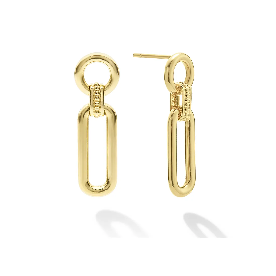LAGOS Signature Caviar 18K Gold Link Drop Earrings