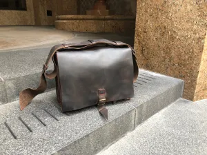 Large Briefcase / Triple Gusset Bag / Handmade Leather Briefcase Made in NY