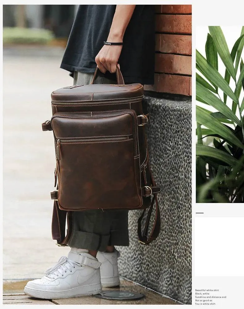Large Leather Backpack Luxury Designer Laptop Travel Backpack