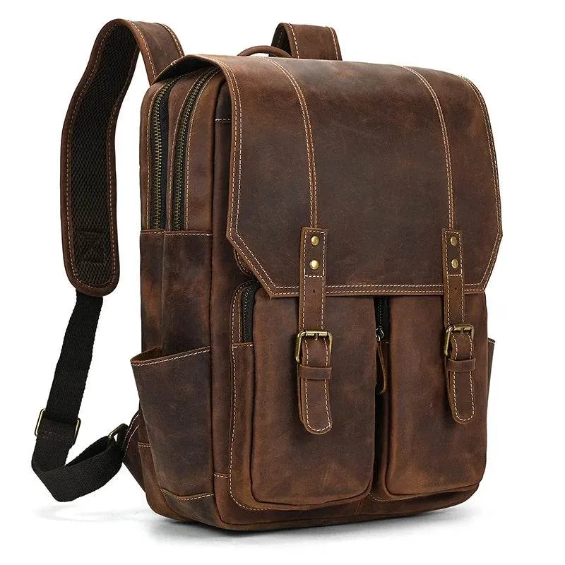 Large Leather Backpack Luxury Designer Laptop Travel Backpack