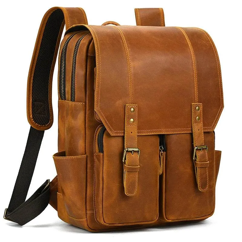 Large Leather Backpack Luxury Designer Laptop Travel Backpack