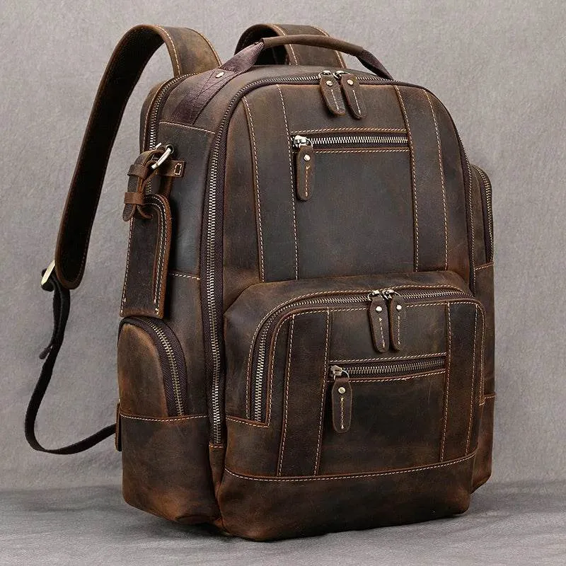 Large Leather Backpack Luxury Designer Laptop Travel Backpack