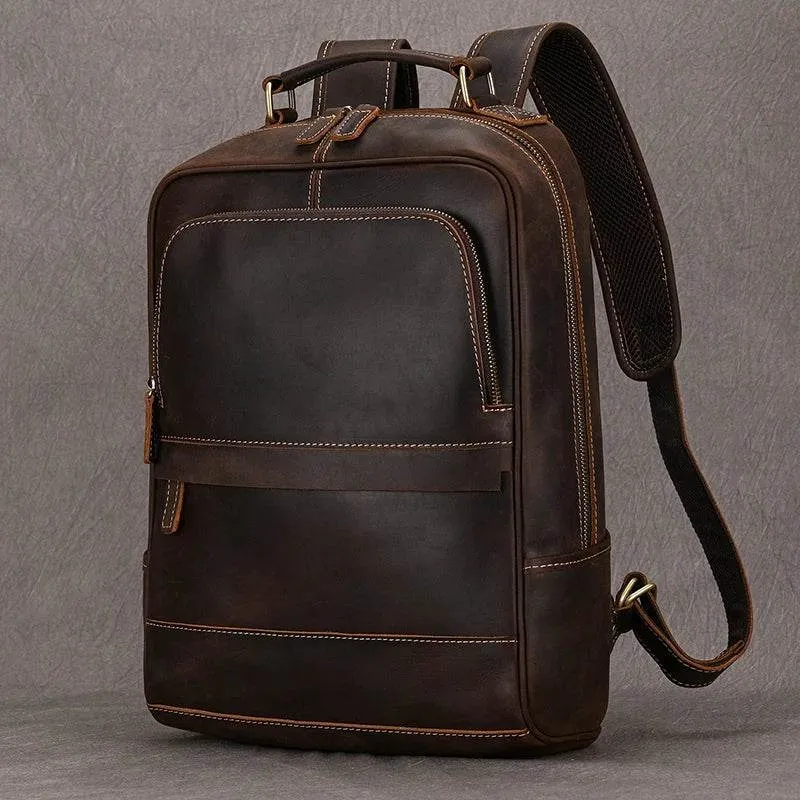Large Leather Backpack Luxury Designer Laptop Travel Backpack