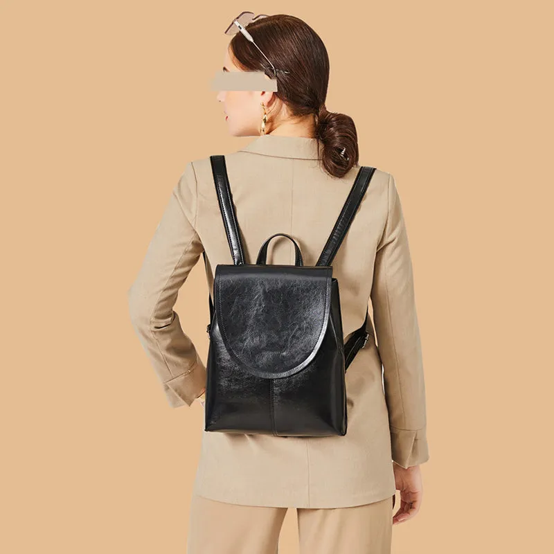 Leather Backpack Women City Backpack Travel Backpack Stylish Shoulder Bag